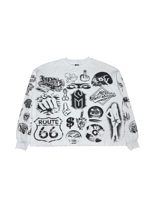 WHITE “NO PEACE” LONG SLEEVE