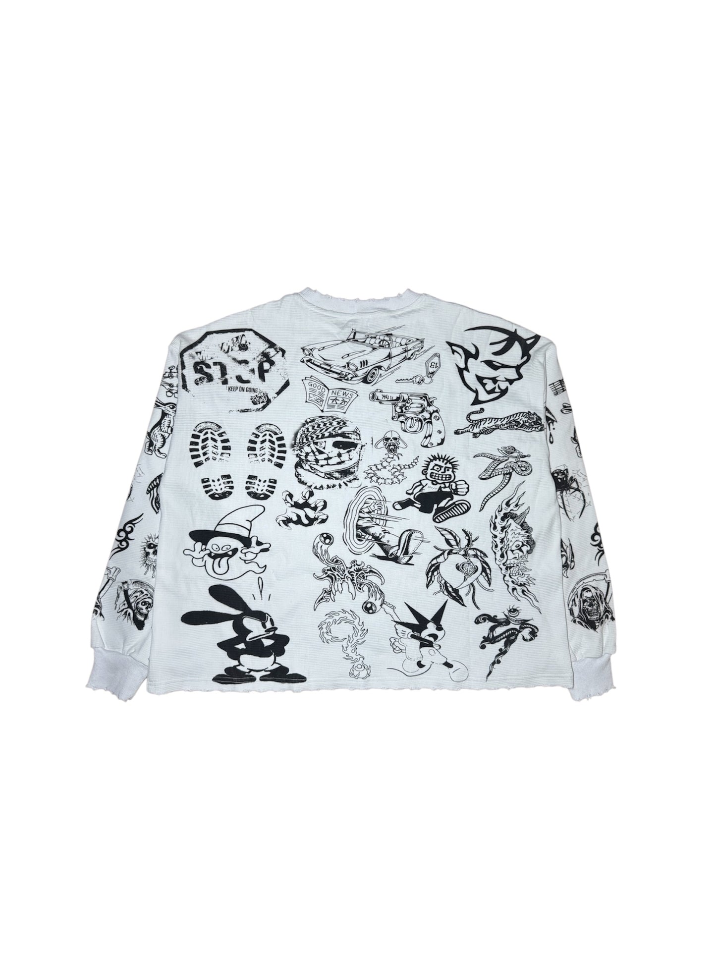 WHITE “NO PEACE” LONG SLEEVE