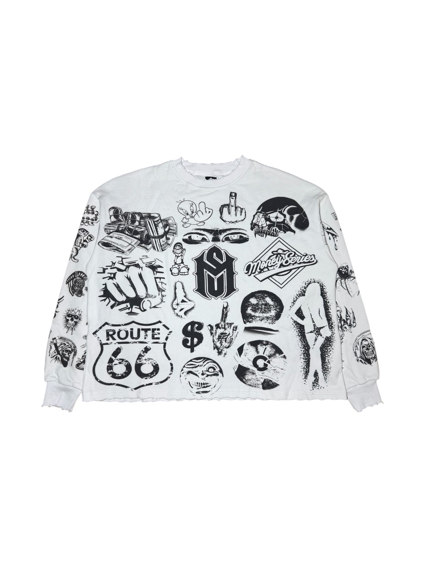 WHITE “NO PEACE” LONG SLEEVE