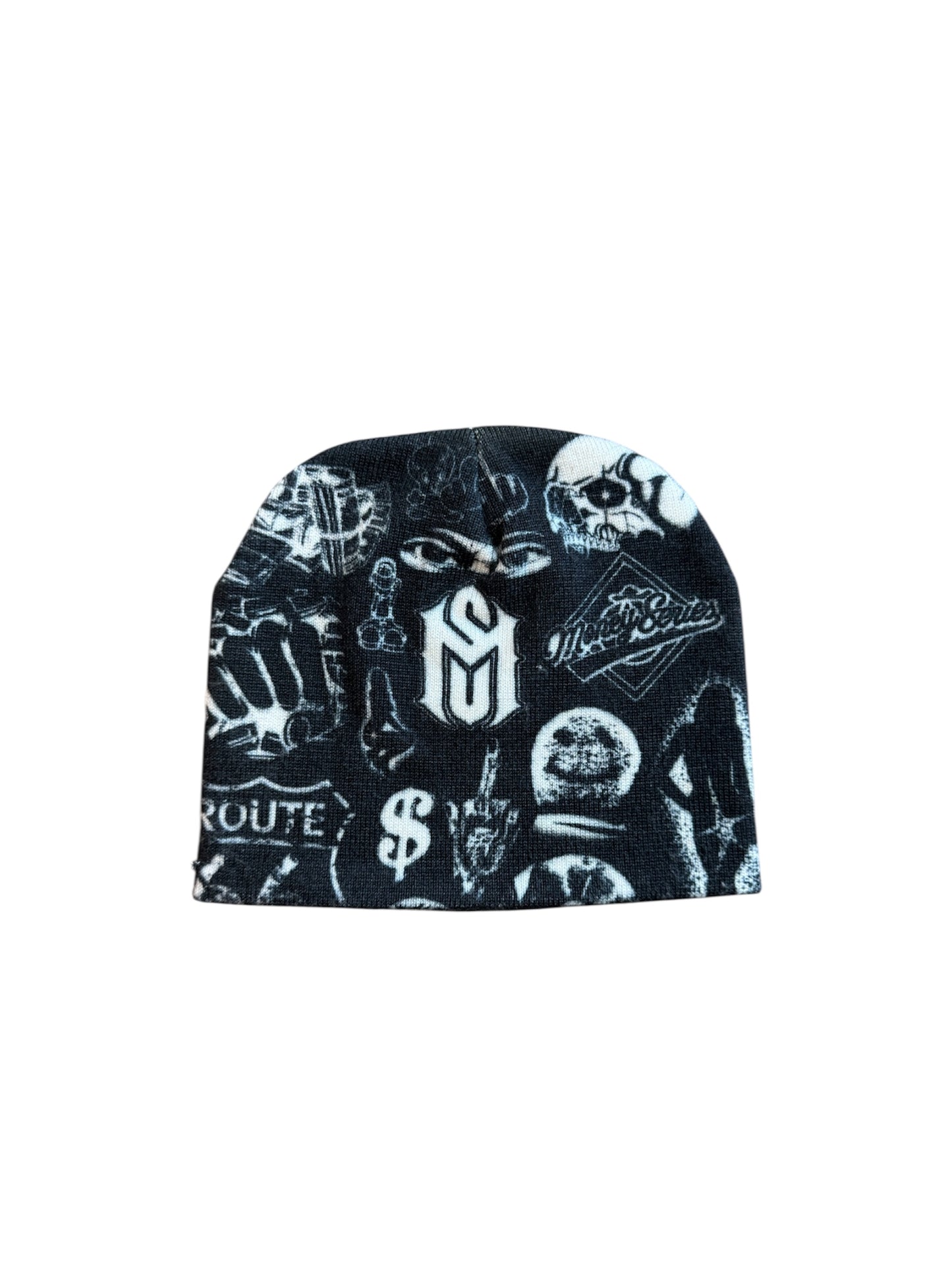 BLACK “NO PEACE” BEANIE